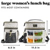 image:imageFit amp Fresh Westminster Dual Compartment Insulated Lunch Bag wContainers  Durable Lunch Box for Women LeakResistant Large Capacity Cooler Meal Prep Lunch Tote For Nurses Teachers School WorkTaupe and Black Dot