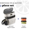 image:imageFit amp Fresh Westminster Dual Compartment Insulated Lunch Bag wContainers  Durable Lunch Box for Women LeakResistant Large Capacity Cooler Meal Prep Lunch Tote For Nurses Teachers School WorkTaupe and Black Dot