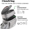 image:imageFit amp Fresh Westminster Dual Compartment Insulated Lunch Bag wContainers  Durable Lunch Box for Women LeakResistant Large Capacity Cooler Meal Prep Lunch Tote For Nurses Teachers School WorkGray
