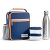 image:imageFoundry by Fit  Fresh Thayer Insulated Lunch Bag with 2 Food Containers amp 18oz Stainless Steel Tumbler Reusable Lunch Box Mini Cooler Bag Perfect for Work College PicnicsBlue