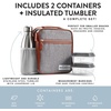 image:imageFoundry by Fit  Fresh Thayer Insulated Lunch Bag with 2 Food Containers amp 18oz Stainless Steel Tumbler Reusable Lunch Box Mini Cooler Bag Perfect for Work College PicnicsBlue