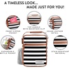 image:imageFoundry by Fit  Fresh Thayer Insulated Lunch Bag with 2 Food Containers amp 18oz Stainless Steel Tumbler Reusable Lunch Box Mini Cooler Bag Perfect for Work College PicnicsBlack  White Stripe