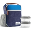 image:imageFoundry by Fit  Fresh Thayer Insulated Lunch Bag with 2 Food Containers amp 18oz Stainless Steel Tumbler Reusable Lunch Box Mini Cooler Bag Perfect for Work College PicnicsBlue
