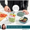 image:imageRachael Ray Salad Container For Lunch Salad Lunch Container For Adults Salad Bowl Kit With Compartments For Salad Dressing amp Toppings Includes Ice PackDeluxe Salad Set  Green