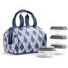image:imageFit amp Fresh Charlotte Adult Insulated Lunch Bag with Carry Handles Navy Medallion BloomNavy Sketch Diamonds
