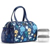 image:imageFit amp Fresh Cloverdale Adult Insulated Lunch Bag with Side Pouch amp Carry Handles Complete Lunch Kit Includes 2 Containers Botanical Silo NavyBotanical Silo Navy