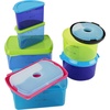image:imageFit amp Fresh Kids Reusable Lunch Box Container Set with BuiltIn Ice Packs 14Piece Healthy Lunch and Snack Kit BPAFree Microwave Safe Portion ControlMulticonored