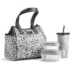 image:imageFit amp Fresh Lunch Bag For Women Insulated Womens Lunch Bag For Work Leakproof amp StainResistant Large Lunch Box For Women With Containers and Matching Tumbler Zipper Westerly Lunch Bag Grey StripLuxe Cheetah