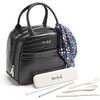image:imageFit amp Fresh Lyon Modern Lunch Bag With Travel Utensils For Women Insulated Womens Lunch Bag For Work Leakproof amp StainResistant Large Lunch Box For Women Faux Croc Leather BlackLyon Black