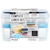 image:imageFit amp Fresh Plastic Lunch Container Bento Box For Adults and Kids Divided Reusable Lunch Container With 3 Compartments For Work School Travel 3 Piece Entree Set With Ice PackComplete Lunch Set