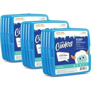 image:imageCool Coolers by Fit  Fresh 4 Pack Slim Ice Packs Space Saving Reusable Ice Packs for Lunch Boxes or CoolersBlue 12 Pack