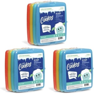 image:imageCool Coolers by Fit  Fresh 4 Pack Slim Ice Packs Space Saving Reusable Ice Packs for Lunch Boxes or CoolersMulti 12 PK