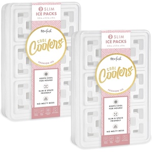 image:imageCool Coolers by Fit amp Fresh Fashion XL Reusable Ice Packs for Coolers 2pk  LongLasting Powerful Freeze Space Saving BPAFree Stylish Freezer Packs for Cooler Lunch Boxes School Camping amp BeachPearl White  XLarge 4PK