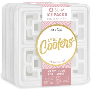 image:imageCool Coolers by Fit amp Fresh Fashion XL Reusable Ice Packs for Coolers 2pk  LongLasting Powerful Freeze Space Saving BPAFree Stylish Freezer Packs for Cooler Lunch Boxes School Camping amp BeachPearl White  Large 4PK