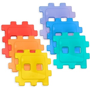 image:imageCool Coolers by Fit amp Fresh Kids Puzzle Shaped Lunch Box Ice Packs Back to School Essential Reusable Freeze Blocks for Insulated Bags and Cooler Multicolored 6PK