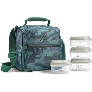 image:imageFit amp Fresh BREE Meal Prep Lunch Box With Containers Ice Pack and Shaker Bottle For Men and Women 6pc Meal Prep Kit Lunch Bag With Containers Included MauveCamo Pine