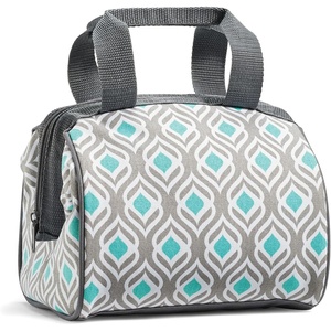 image:imageFit amp Fresh Charlotte Adult Insulated Lunch Bag with Carry Handles Navy Medallion BloomGray