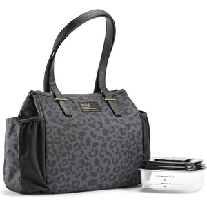 image:imageFit amp Fresh Copley Insulated Lunch Bag for Women wContainers  Large Capacity Lunch Box for Women with Bottle Pockets Meal Prep Lunch Tote For Nurses Work Lunch Tote for TeachersBlack Feline Fine