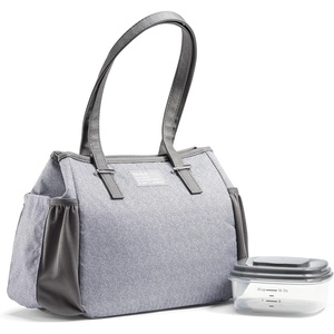 image:imageFit amp Fresh Copley Insulated Lunch Bag for Women wContainers  Large Capacity Lunch Box for Women with Bottle Pockets Meal Prep Lunch Tote For Nurses Work Lunch Tote for TeachersGray Tweed