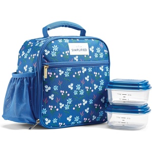 image:imageFit amp Fresh Lunch Bag For Women Insulated Womens Lunch Bag For Work Large Lunch Box For Women With Two Matching Containers Townsend Lunch Bag Carolina GinghamBlue Wildflower