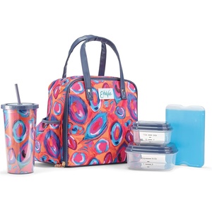 image:imageFit amp Fresh Lunch Bag For Women Insulated Womens Lunch Bag For Work Leakproof amp StainResistant Large Lunch Box For Women With Containers Tumbler and Ice Pack Zipper Closure Wichita Bag RainbowAbstract Peacock