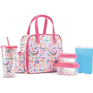 image:imageFit amp Fresh Lunch Bag For Women Insulated Womens Lunch Bag For Work Leakproof amp StainResistant Large Lunch Box For Women With Containers Tumbler and Ice Pack Zipper Closure Wichita Bag RainbowRainbow
