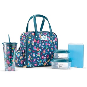 image:imageFit amp Fresh Lunch Bag For Women Insulated Womens Lunch Bag For Work Leakproof amp StainResistant Large Lunch Box For Women With Containers Tumbler and Ice Pack Zipper Closure Wichita Bag RainbowTeal Leopard