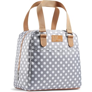 image:imageFit amp Fresh Lunch Bag For Women Insulated Womens Lunch Bag For Work Leakproof amp StainResistant Large Lunch Box For Women With Containers Zipper Closure Minneola Bag Grey DotGrey Dot