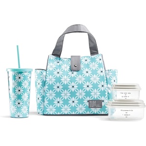 image:imageFit amp Fresh Lunch Bag For Women Insulated Womens Lunch Bag For Work Leakproof amp StainResistant Large Lunch Box For Women With Containers and Matching Tumbler Snap Closure Westport Bag Aqua