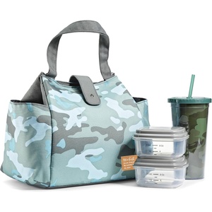 image:imageFit amp Fresh Lunch Bag For Women Insulated Womens Lunch Bag For Work Leakproof amp StainResistant Large Lunch Box For Women With Containers and Matching Tumbler Snap Closure Westport Bag AquaSage Camo