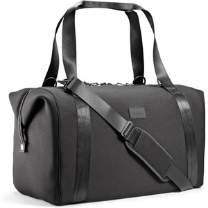 image:imageFit amp Fresh Neoprene Duffel Bag for Travel Weekender Carry On Approved  Expandable Duffle w Crossbody Strap Extra Storage Pockets  Zip Pocket  Gym Bag Overnight Bag Hospital Bag Men amp WomenBlack