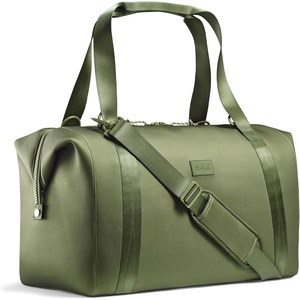 image:imageFit amp Fresh Neoprene Duffel Bag for Travel Weekender Carry On Approved  Expandable Duffle w Crossbody Strap Extra Storage Pockets  Zip Pocket  Gym Bag Overnight Bag Hospital Bag Men amp WomenMoss Green