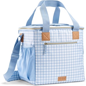 image:imageFit amp Fresh Regatta Insulated Soft Cooler Bag 24Can Capacity  Exterior Mesh Slip Pocket Zipper Pocket Easy Access Top Flap LeakResistant EasytoClean Durable Cooler for TravelBlue Gingham