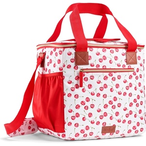 image:imageFit amp Fresh Regatta Insulated Soft Cooler Bag 24Can Capacity  Exterior Mesh Slip Pocket Zipper Pocket Easy Access Top Flap LeakResistant EasytoClean Durable Cooler for TravelCherry