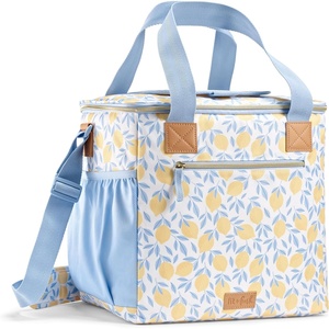 image:imageFit amp Fresh Regatta Insulated Soft Cooler Bag 24Can Capacity  Exterior Mesh Slip Pocket Zipper Pocket Easy Access Top Flap LeakResistant EasytoClean Durable Cooler for TravelLemon Vines