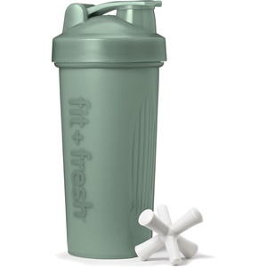 image:imageFit amp Fresh Shaker Bottle Leak Proof Sports Blender Bottle for Protein Mix For Women Durable Protein Shaker Cup 24 ozwith Unique Agitator for Smooth Mixing MauveSage Green
