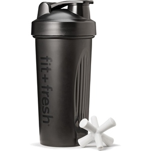 image:imageFit amp Fresh Shaker Bottle Leak Proof Sports Blender Bottle for Protein Mix For Women Durable Protein Shaker Cup 24 ozwith Unique Agitator for Smooth Mixing MauveBlack
