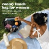 image:imageFit amp Fresh Remi Neoprene Lunch Bag for Women wIce Pack amp ContainersBlack Taupe Stripe