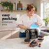 image:imageFit amp Fresh Remi Neoprene Lunch Bag for Women wIce Pack amp ContainersBlack Taupe Stripe