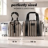 image:imageFit amp Fresh Remi Neoprene Lunch Bag for Women wIce Pack amp ContainersBlack Taupe Stripe