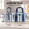 image:imageFit amp Fresh Remi Neoprene Lunch Bag for Women wIce Pack amp ContainersBlue Chunky Stripe