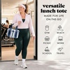 image:imageFit amp Fresh Remi Neoprene Lunch Bag for Women wIce Pack amp ContainersBlue Chunky Stripe
