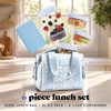 image:imageFit amp Fresh Remi Neoprene Lunch Bag for Women wIce Pack amp ContainersBlue Wallpaper Bows
