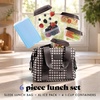 image:imageFit amp Fresh Remi Neoprene Lunch Bag for Women wIce Pack amp ContainersBrown  Tan Gingham
