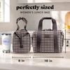 image:imageFit amp Fresh Remi Neoprene Lunch Bag for Women wIce Pack amp ContainersBrown  Tan Gingham