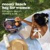 image:imageFit amp Fresh Remi Neoprene Lunch Bag for Women wIce Pack amp ContainersBrown  Tan Gingham