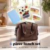 image:imageFit amp Fresh Remi Neoprene Lunch Bag for Women wIce Pack amp ContainersDark Chocolate