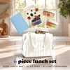 image:imageFit amp Fresh Remi Neoprene Lunch Bag for Women wIce Pack amp ContainersIvory Stripe
