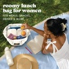 image:imageFit amp Fresh Remi Neoprene Lunch Bag for Women wIce Pack amp ContainersIvory Stripe