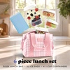 image:imageFit amp Fresh Remi Neoprene Lunch Bag for Women wIce Pack amp ContainersPink Gingham